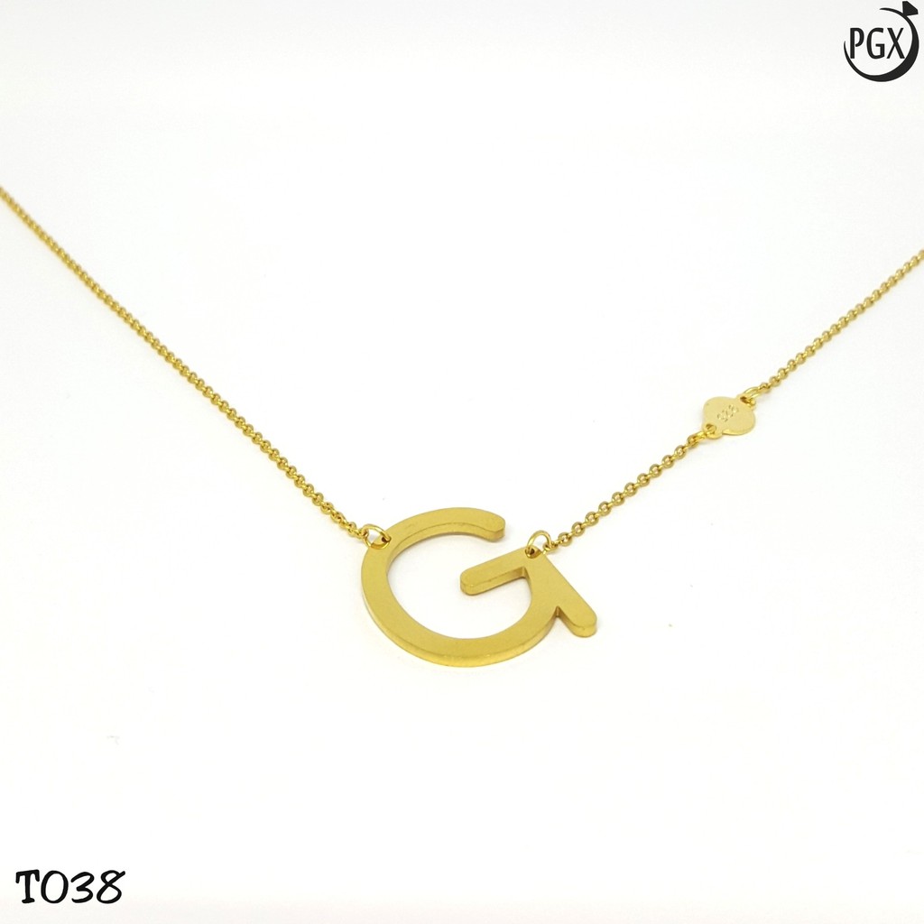 PGX Kalung Titanium Huruf Inisial Nama Alfabet Anti Karat Aksesoris Fashion - T038