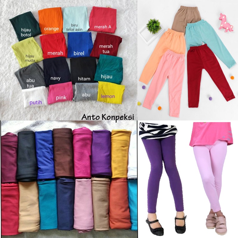 LEGGINGS ANAK &amp; REMAJA POLOS (BAYI-13 THN) / legging polos anak /celana legging anak/ legging anak murah / Legging Anak Perempuan Polos Semua Usia 1-13 Tahun Ukuran S-XXL