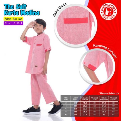Baju Muslim Anak Setelan Kemko 6-14 Tahun Koko MADINA PADDLE KIDS