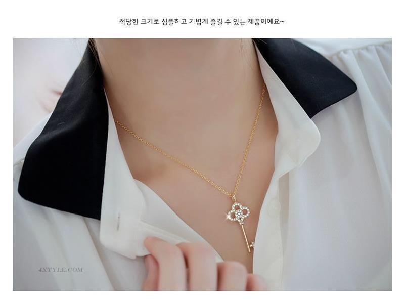 MORYMOSHI K10 Kalung Kunci Emas Fashion Wanita Korea Murah