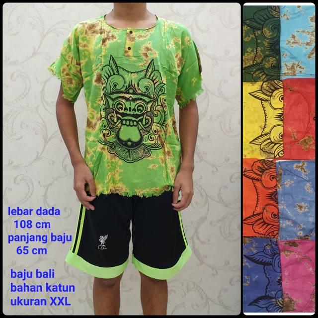 BH 08 Tokoabelgrosir baju bali barong katun dasar warna XXL