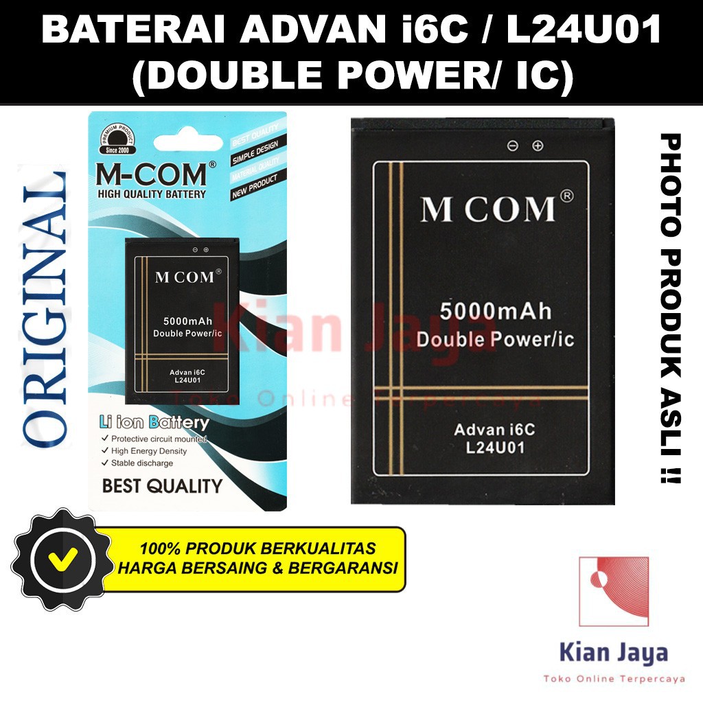 MCOM Baterai Hp Advan i6C / L24U01 Original Double Power Batre Batrai Battery Ori