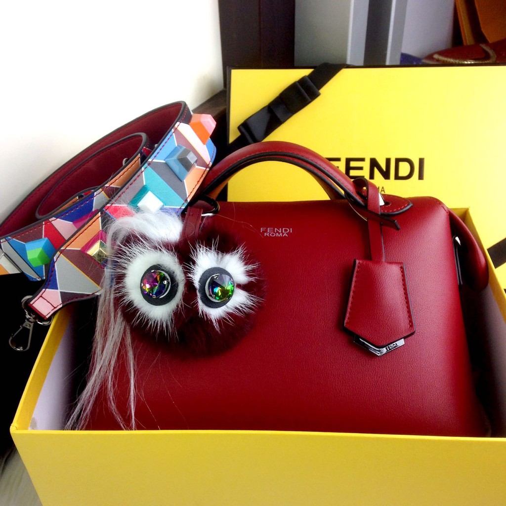 TAS FENDI By The Way Boston Bag SS18 with Monster Crystal Charms PLATINUM QUALITY 1:1 ORI 72211 -V1C