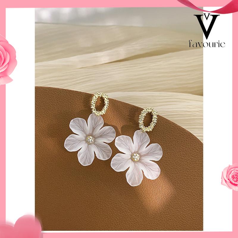 [COD]S925 Silver Needle Flower Shape Gaya Segar Anting Pejantan Cocok untuk Wanita-FA