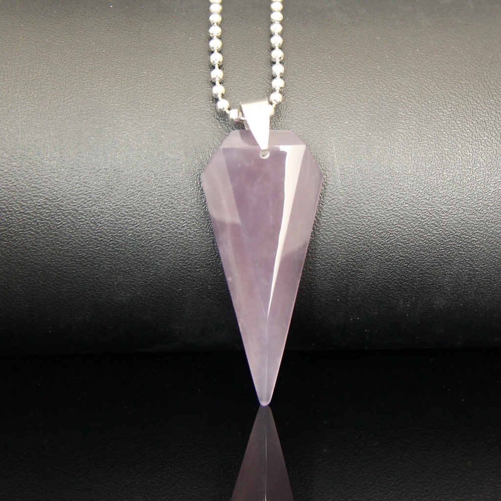 Kalung Liontin Batu Kecubung Asihan Natural Purple Chalcedony LT1113