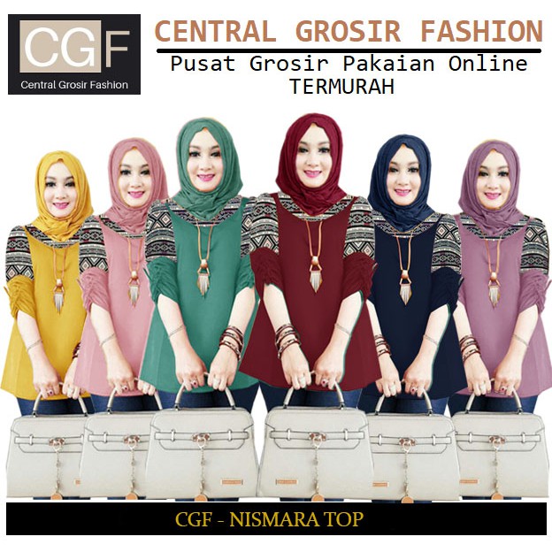 Nismara Top - Central Grosir Fashion (CGF) - Ukuran L-3XL - Matt Baloteli Mix Katun Motif