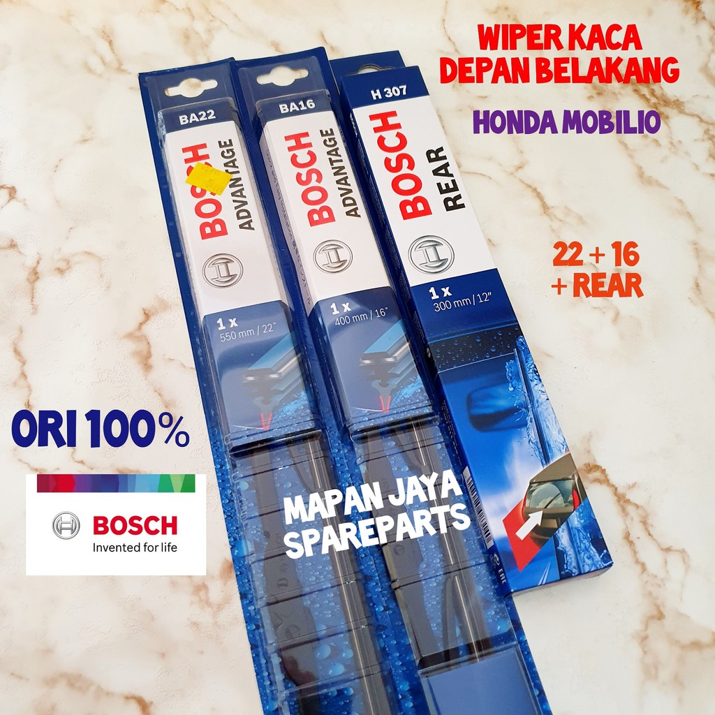 BOSCH WIPER DEPAN &amp; BELAKANG MOBILIO