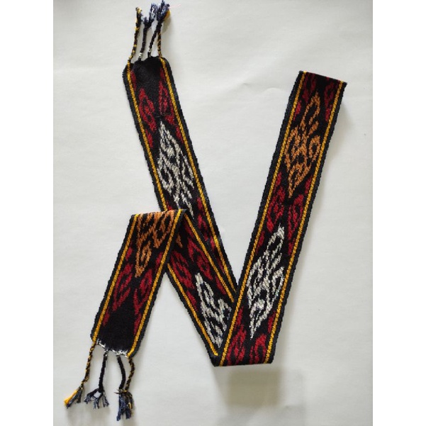 kain tenun ikat kepala etnik Dayak kalimantan Bahan katun Asli tenun. bisa COD