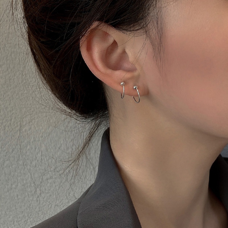 Magic789 1Pair Chic s925 Silver Mini Ball Ear Clip Earrings for Women Girls