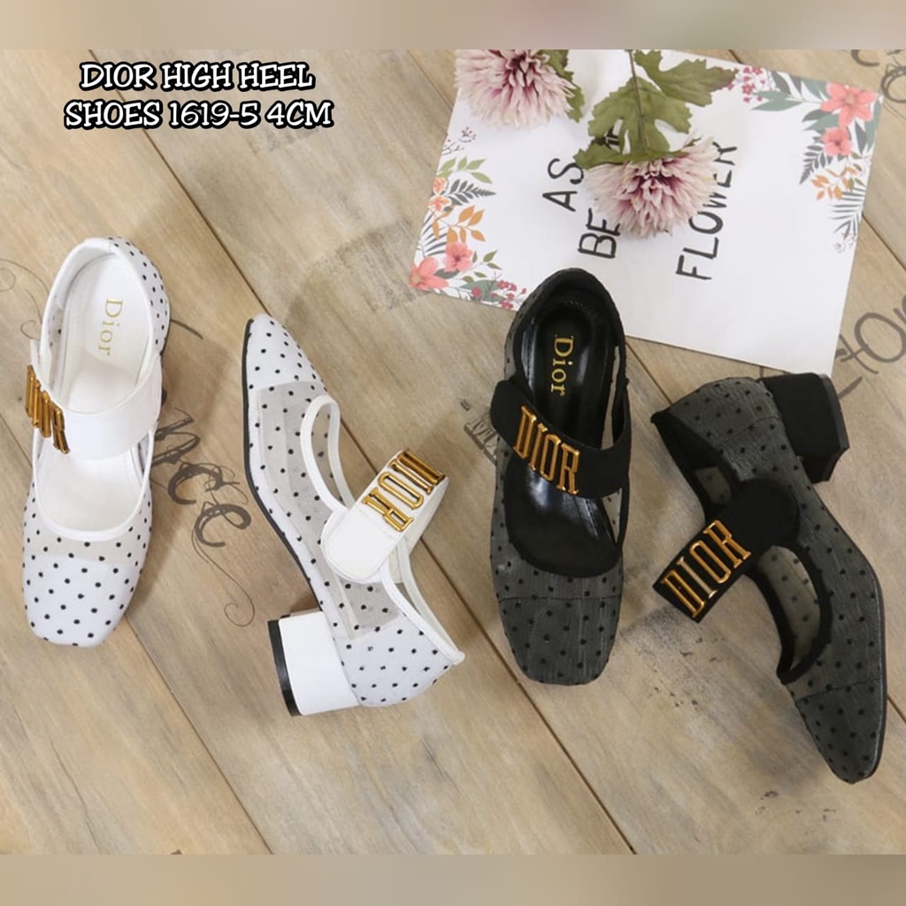 VU   BEST SELLER FASHION BABY-D BALLET PUMP IN BLACK DOTTED SWISS SHOES 1619-5