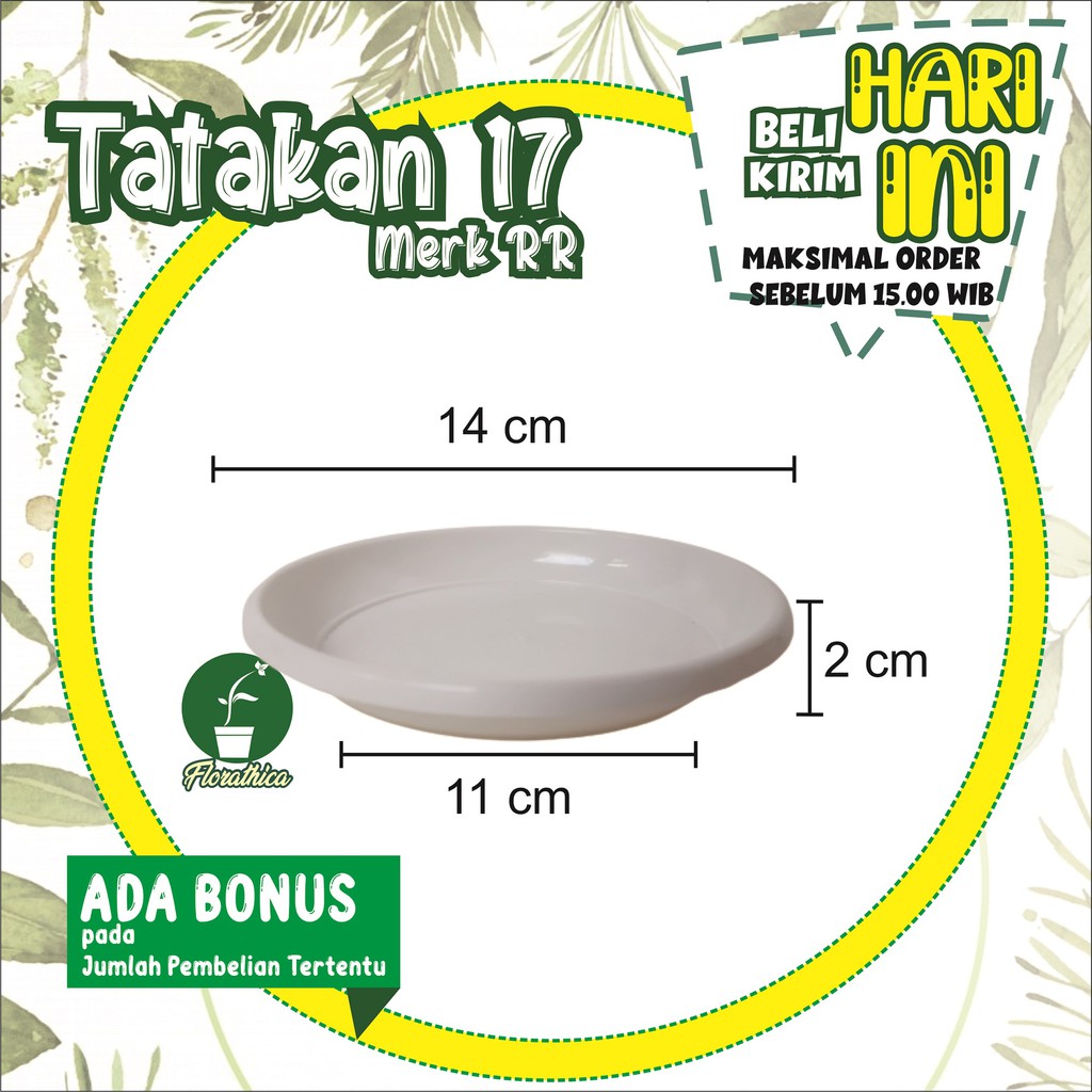 Piringan Pot/ Tatakan Pot Bunga RR Ukuran 17 (Diameter 14 cm)