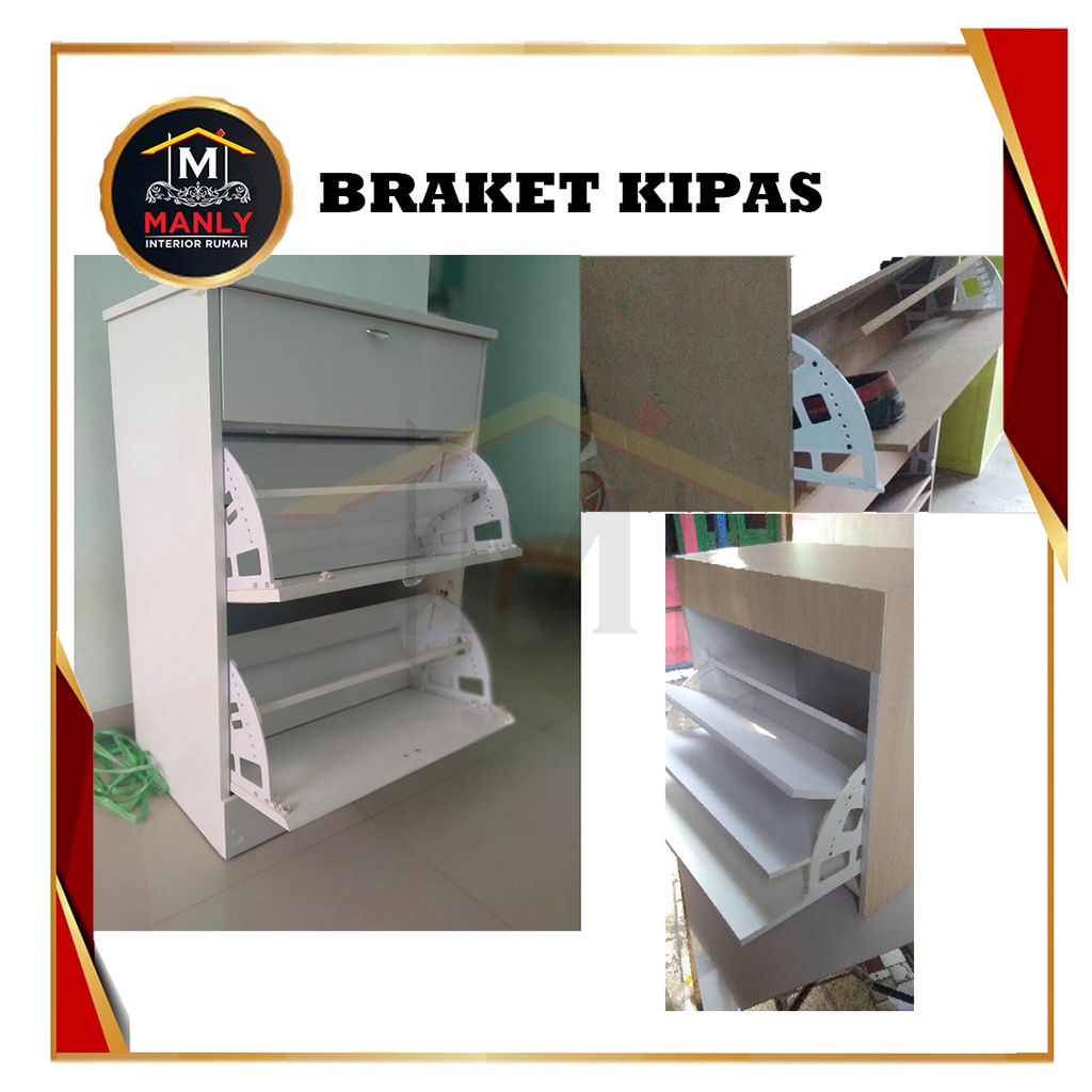 Bracket Fitting Lipat / Bracket Rak Sepatu Lipat / Rak Sepatu Kipas, Rak Sepatu Putar,