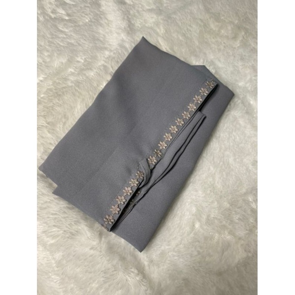 BERGO MARYAM RENDA MELATI DIAMOND / HIJAB BERGO MELATI NON PET PART 2-Melati abu-abu