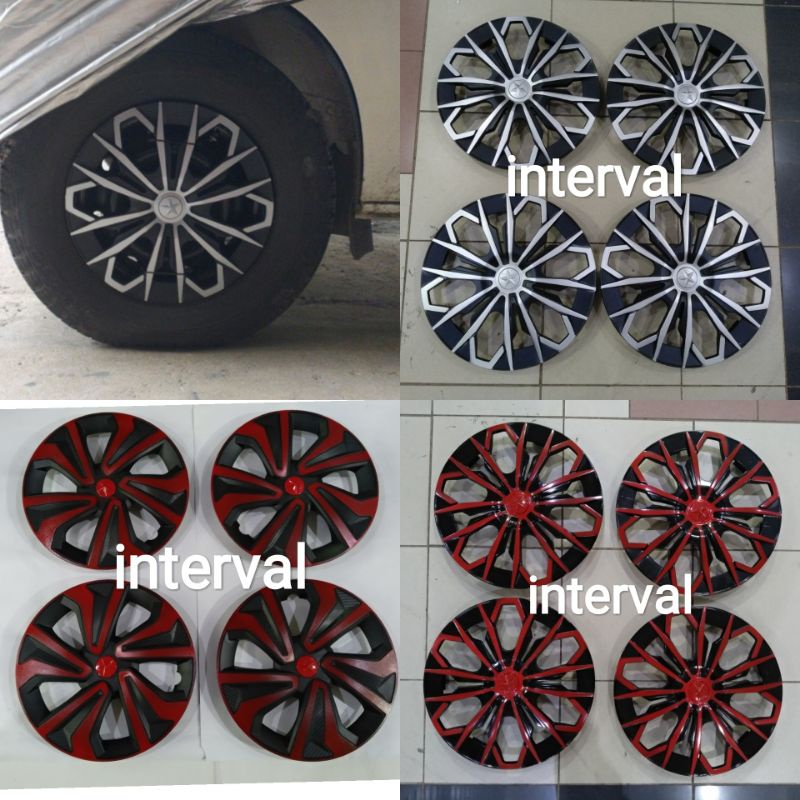 Cover velg dop roda mobil ring 13 model racing agya ayla calya sigra variasi hiasan eksterior mobil