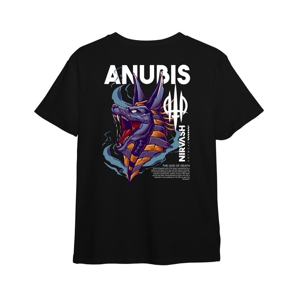 Nirvash Kaos Baju Distro Pria Black Combad 24 S Fit Size M L XL  Motif Anubis