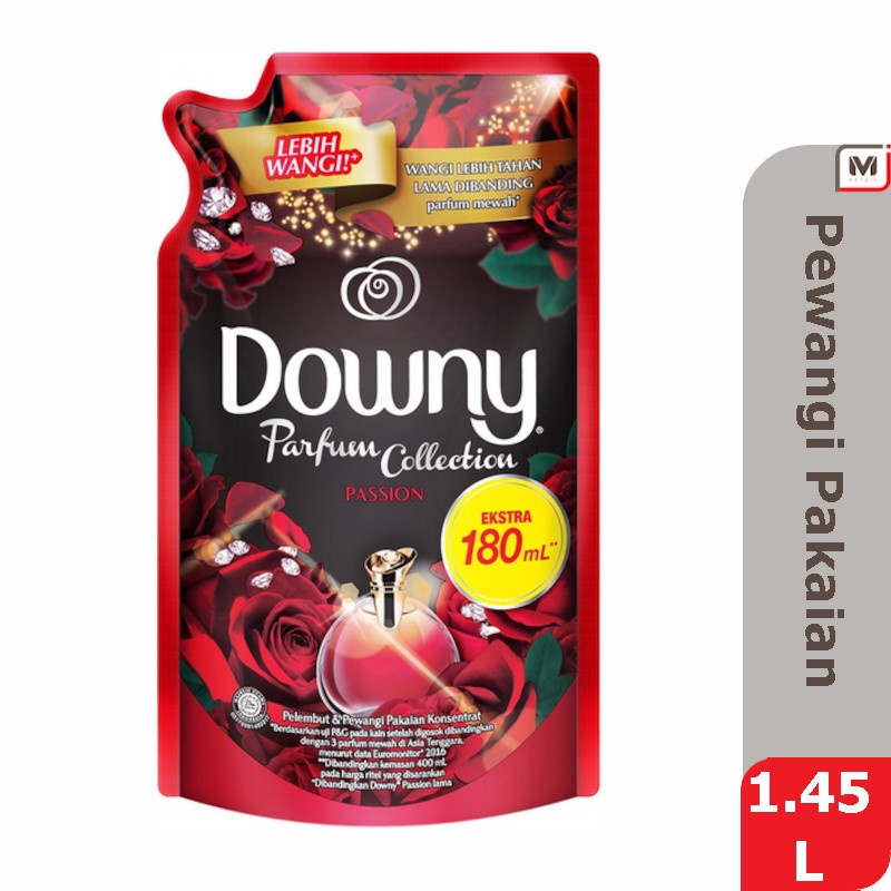 Downy Softener Baju Konsentrat Passion 1.45L - Pewangi dan Pelembut Pakaian 1450ml