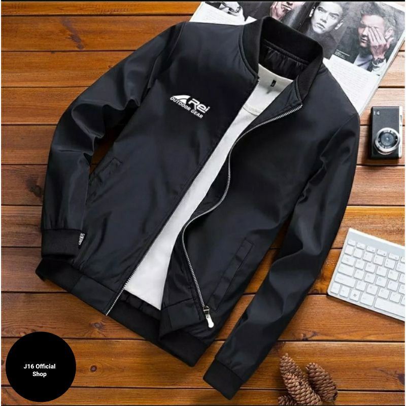 Jaket Bomber Kasual Pria Wanita | Jaket Semi Anti Air Musim Dingin Premium OUTDOOR REI