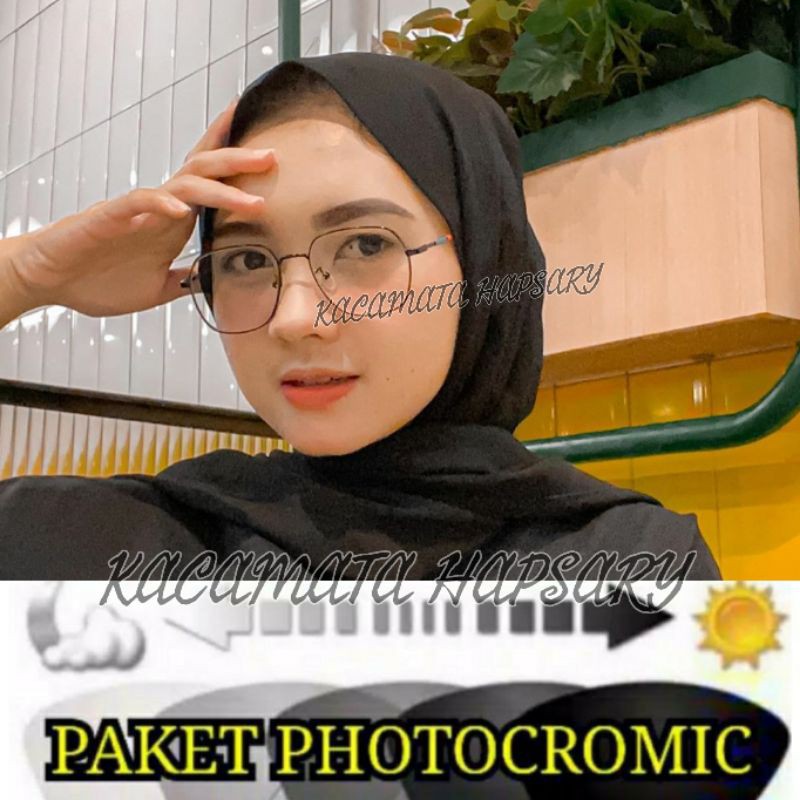 FRAME KACAMATA WANITA METAL 6803 | PAKET LENSA PHOTOCROMIC | KACA MATA ANTI RADIASI | KACAMATA MINUS