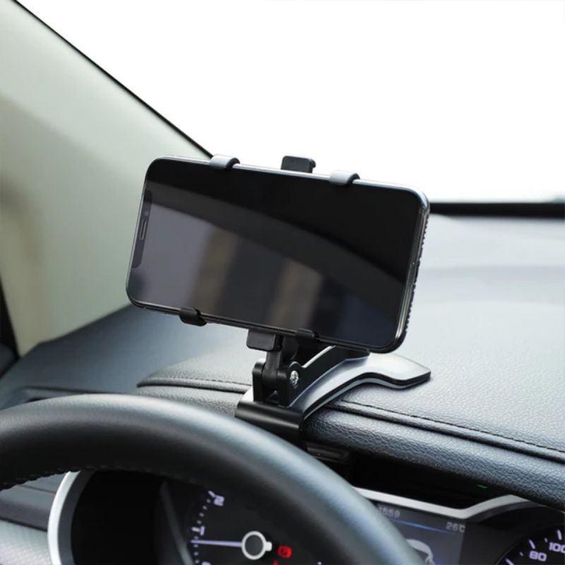 Phone Holder Mobil 4 in 1 Dudukan Hp di dashboard sunvisor rearview kaca belakang Universal Tripod Jepit Serbaguna