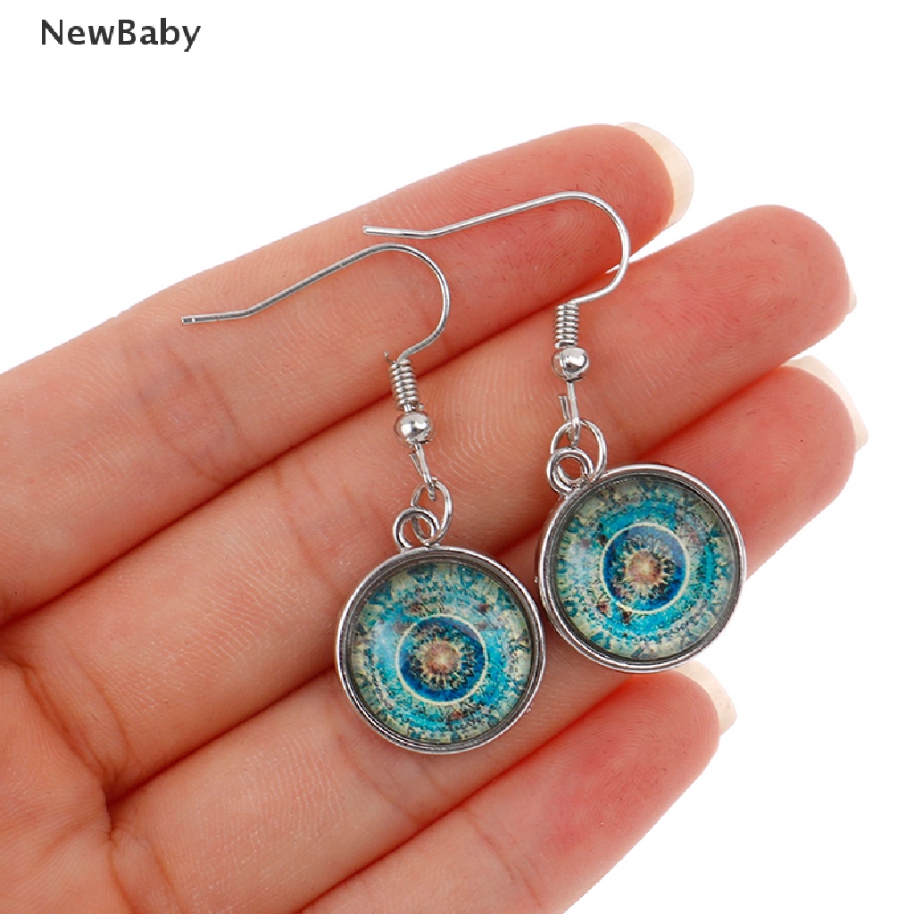 Newbaby Set Kalunggelang Tangananting Gantung Kaca Cabochon Motif Mandala India Untuk Wanita