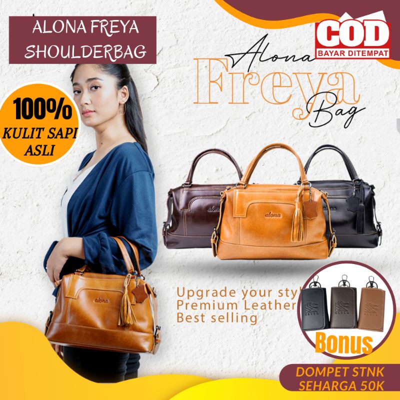 Alona Freya Tas kulit wanita asli kekinian Shuolder bag wanita tas kulit asli wanita Alona Freya Bag
