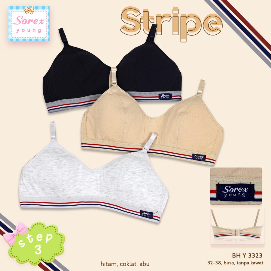 bra bh remaja abg sekolah sorex young step 3 y 3310 3311 3323 katun