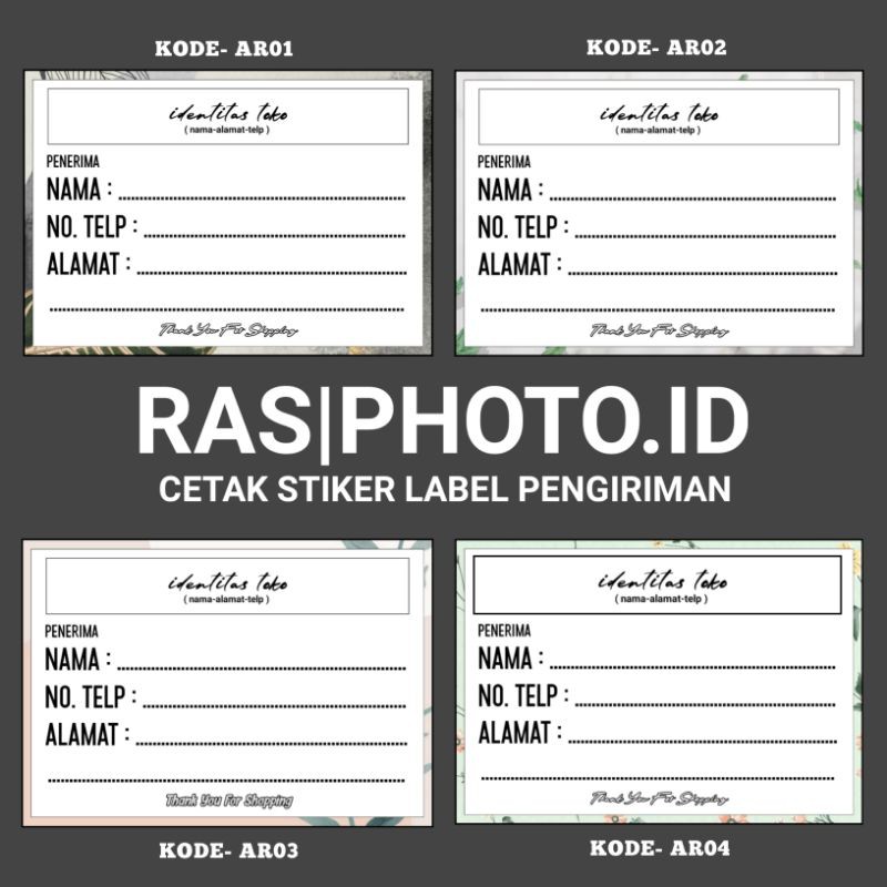 

label pengiriman custom nama toko