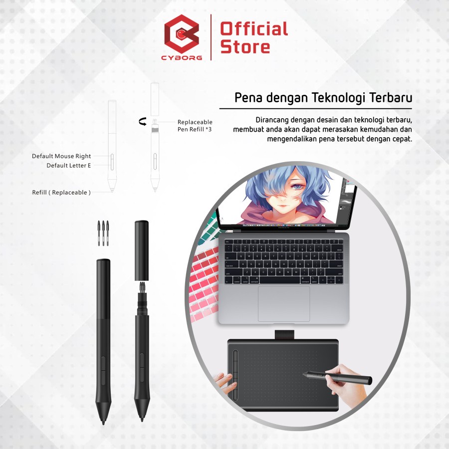 Cyborg Graphic Tablet / Drawing Pad GT-208 support Android &amp; Windows