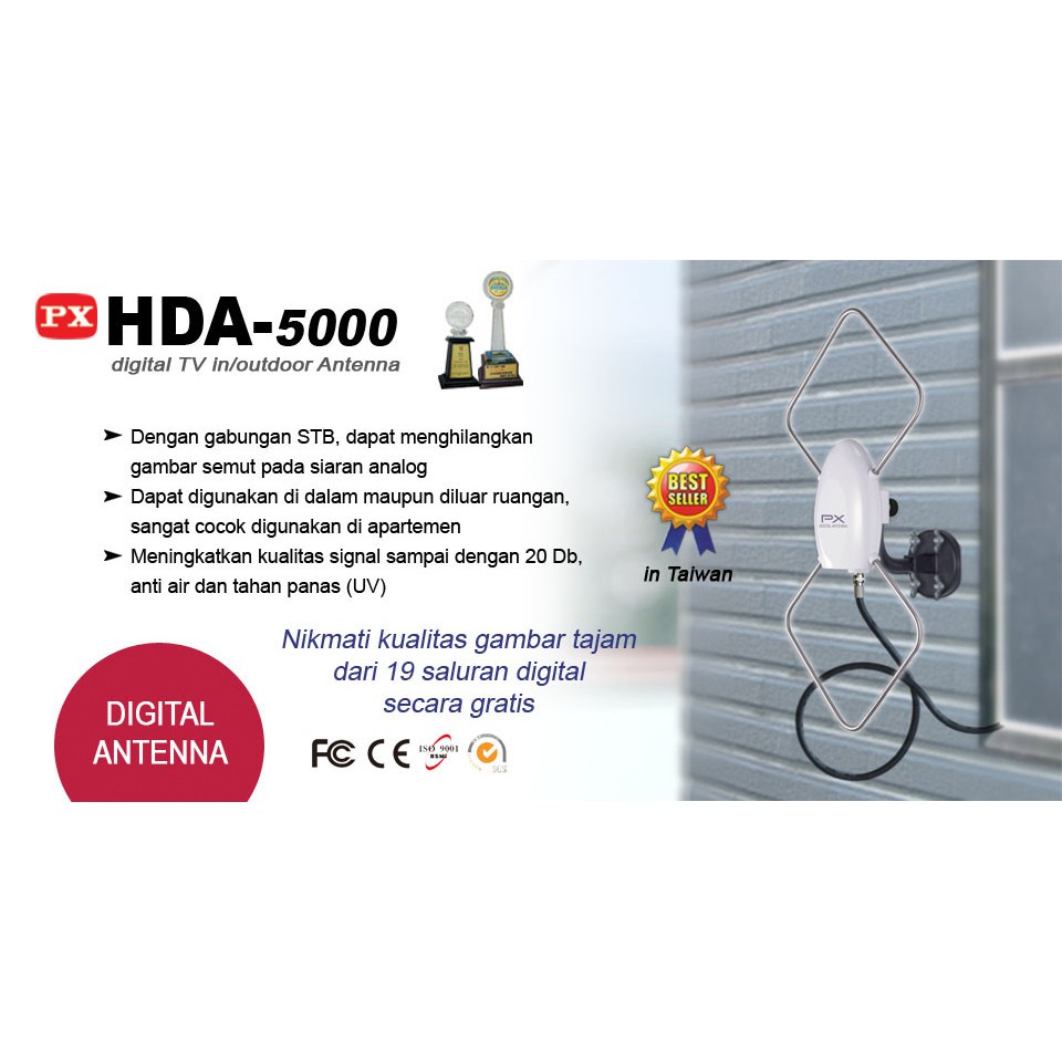 Digital tv indoor &amp; outdoor antenna PX HDA-5000