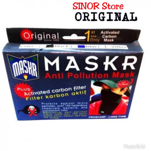 Masker Karbon Aktif MASKR Panjang ORIGINAL Makser Panjang Anti Debu Asap Carbon Chemical Aktif