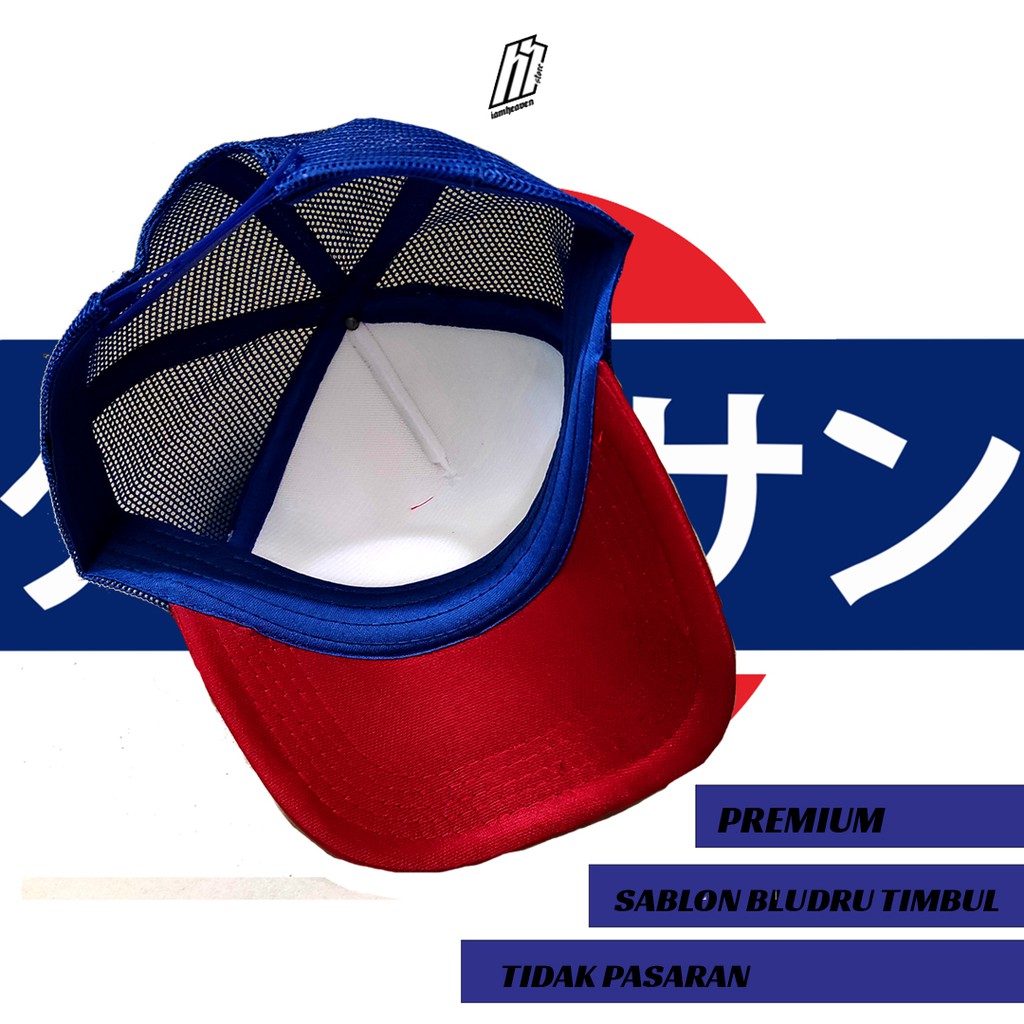 Topi Jepang Datsun Distro Trucker Jaring tema Mobil Klasik