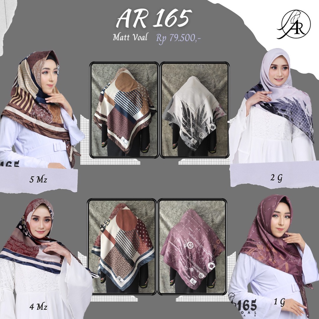 Arrafi TERLARIS BISA COD ✓ Hijab arrafi AR 165 voal Gear Motif AR exclusive