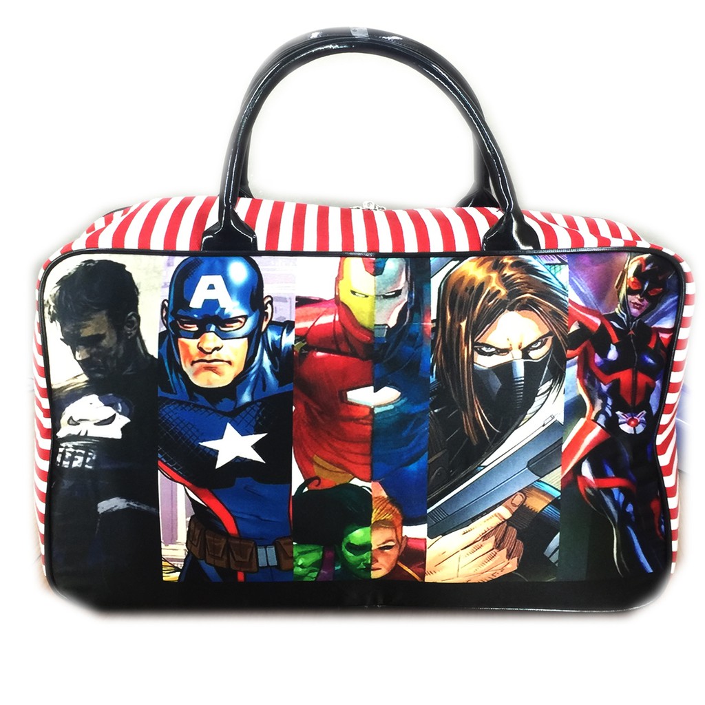 PROMO TERMURAH + FREE ONGKIR !!! Tas Travel Bag Kanvas JUMBO Civil War Iron Patriot