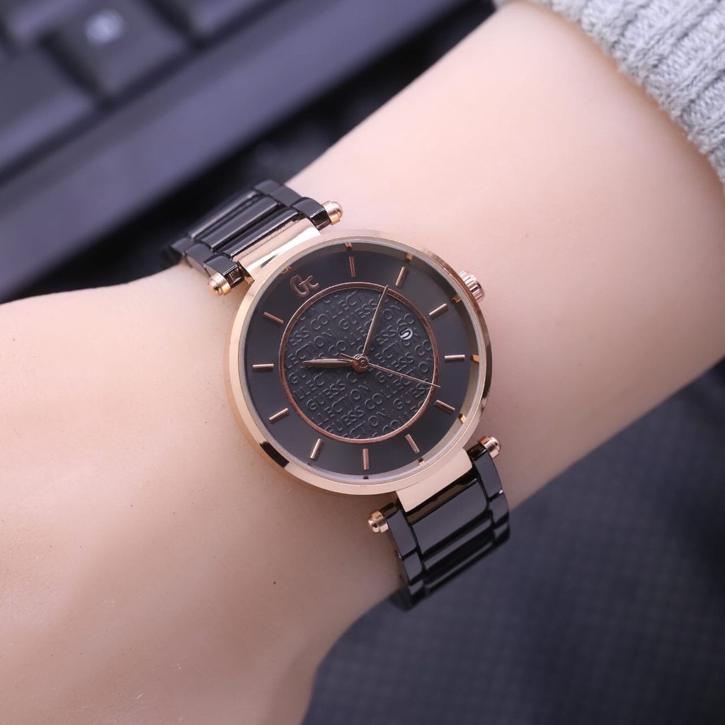 Jam tangan wanita premium tanggal aktif kaca belimbing termurah FS008