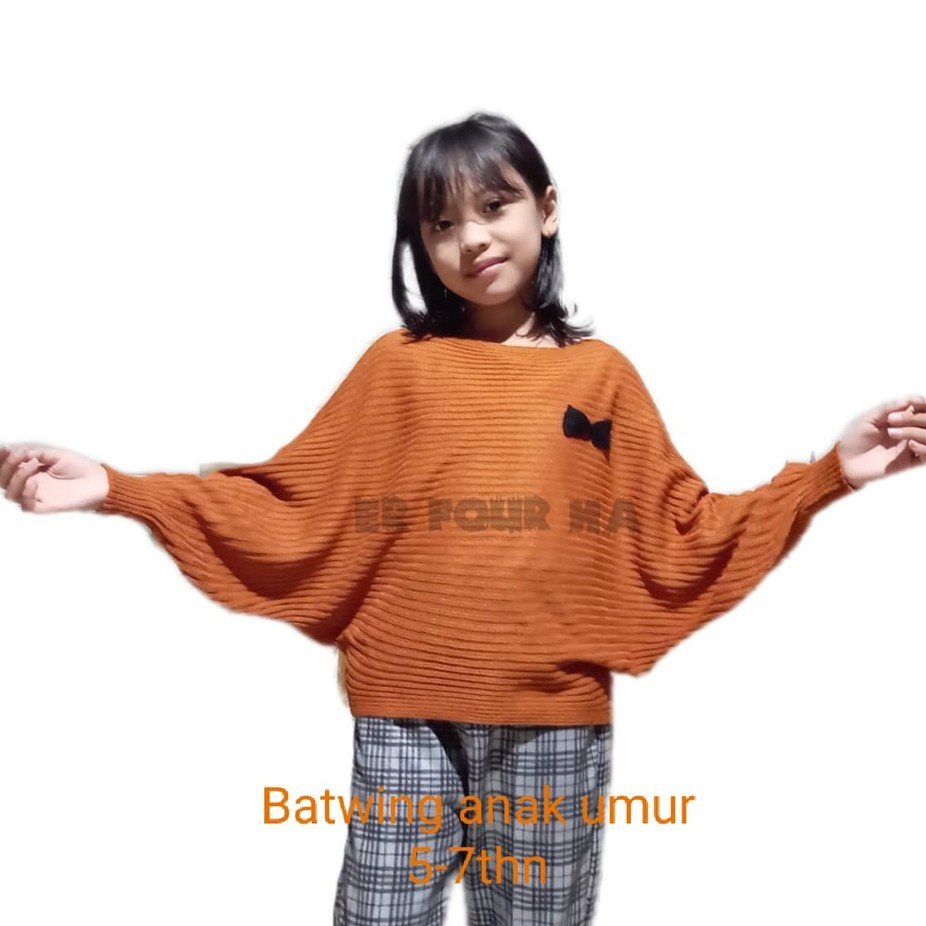 batwing knit kids | 5-7-8 thn | blouse anak | baju anak murah