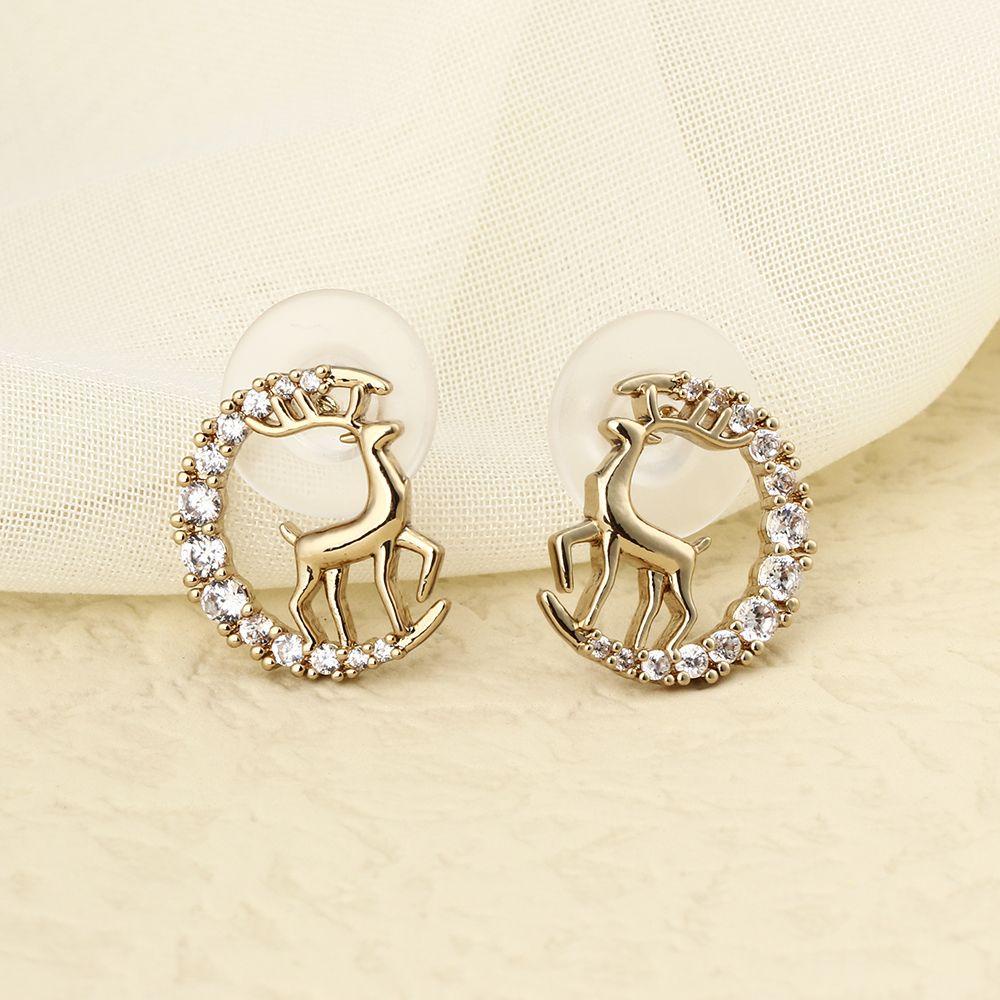 R-flower Stud Earrings Dekorasi Pesta Hadiah Lonceng Rusa Xams