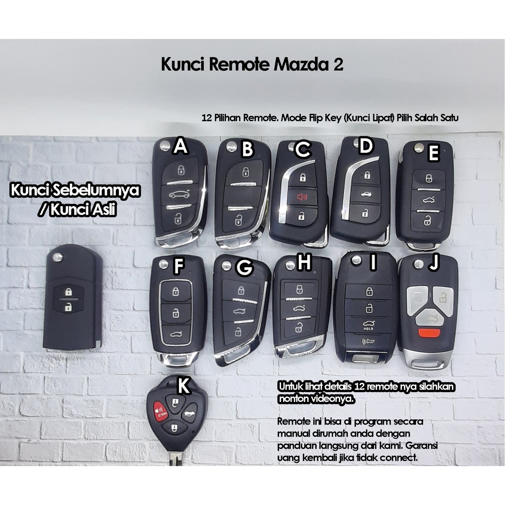 Kunci Remote Mazda 2 Bergaransi