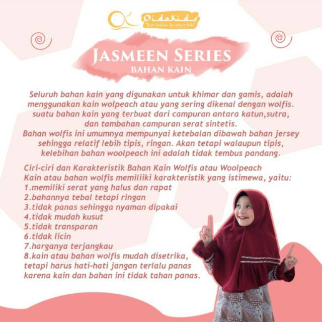 AHZA GAMIS ANAK OIDOKIDS JASMEEN JUNIOR SERIES 8,9,10