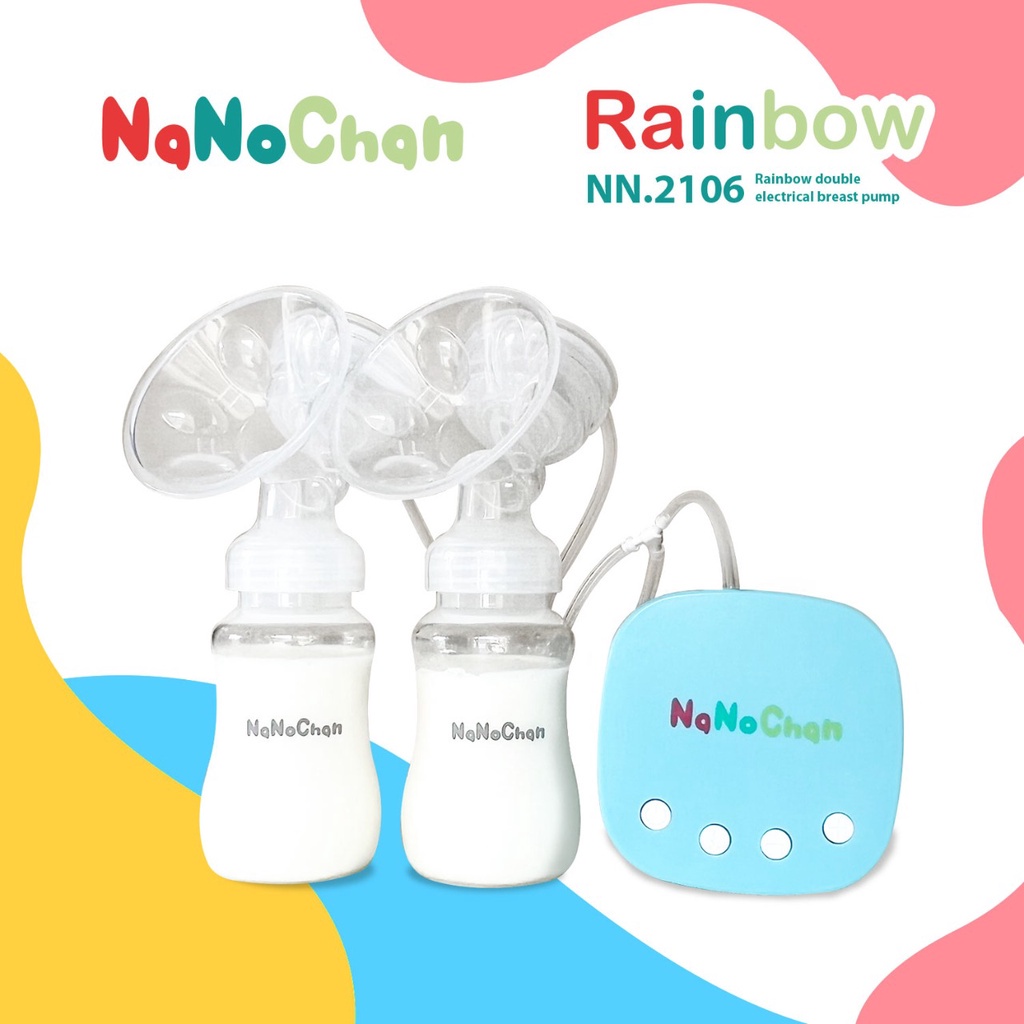 Makassar ! Breast Pump Pompa Asi Double Electric Rainbow NanoChan