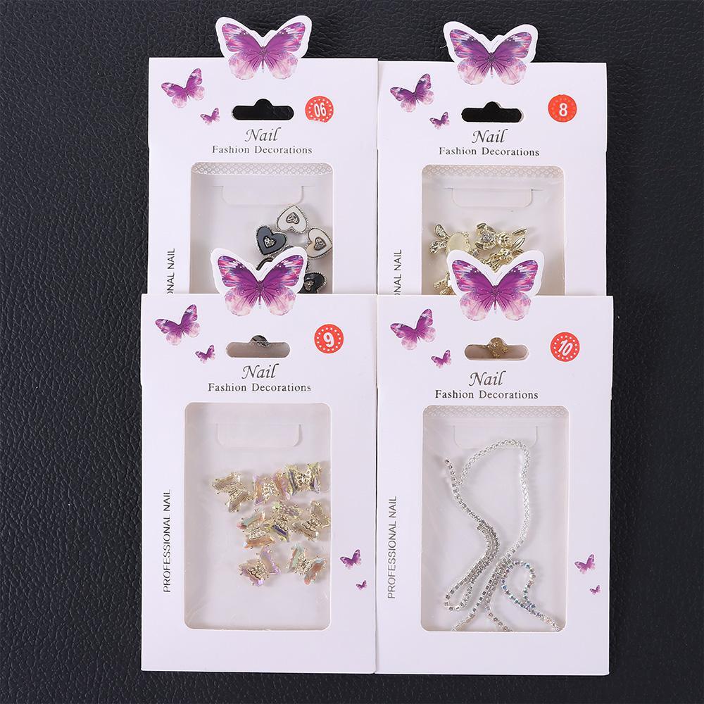 R-flower 1tas Dekorasi Nail Art Rantai Busur Logam Alloy Butterfly