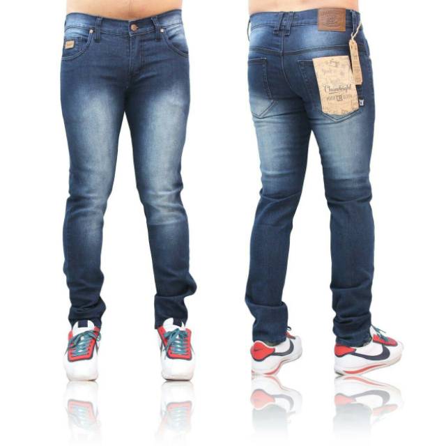 Skinny Celanajeans Celanapanjang Celanapria BH913 CELANA JEANS PRIA HITAM SLIMFIT SOBEK SOBEK COWOK