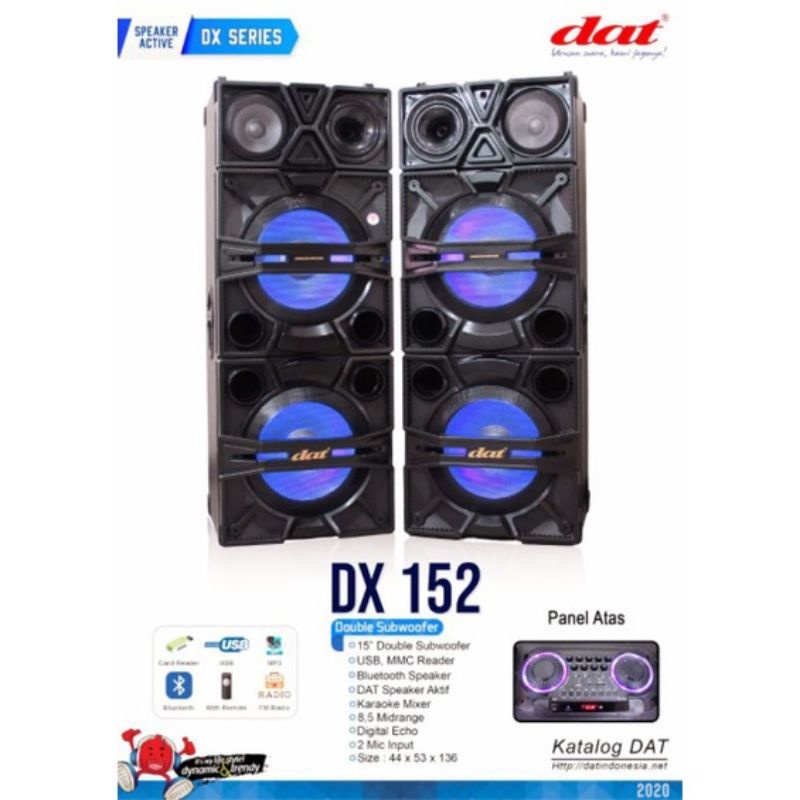 DAT SPEAKER AKTIF TRANSFORMER 15" DOUBLE WOOFER DX152