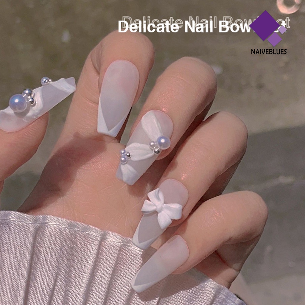 Naiveblue 50Pcs / Set Ornamen Pita Mini 3D Untuk Dekorasi Nail Art Wanita