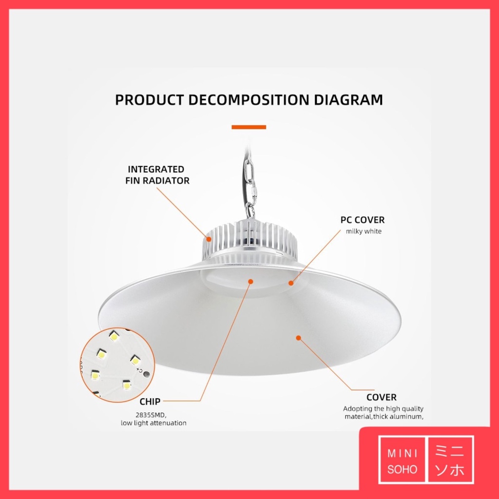 Lampu Gantung Industri Gudang LED 30W Watt Highbay AWET SUPER TERANG