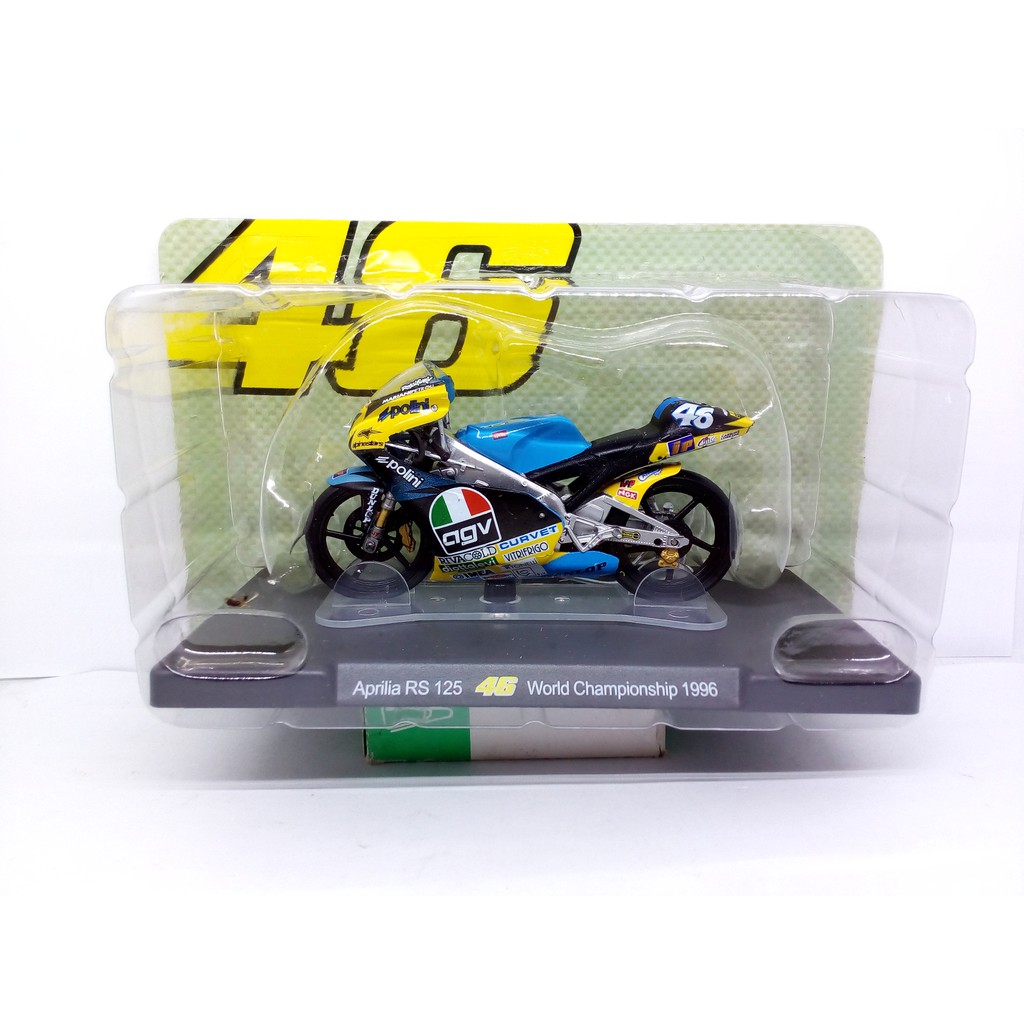 Diecast Leo Models Miniatur Motogp Aprillia RS 125 Valentino World Championship 1996