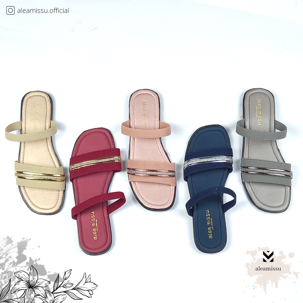 Super SALE !!! | Neomi sandals Tali Karet kombinasi Jelly Glitter Flat Sandal by aleamissu