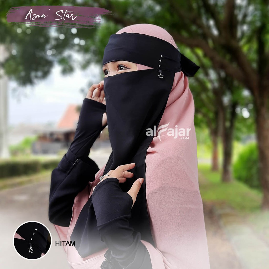 CADAR NIQOB BANDANA Dua Layer Sifon Silky Asma Star by Alfajar