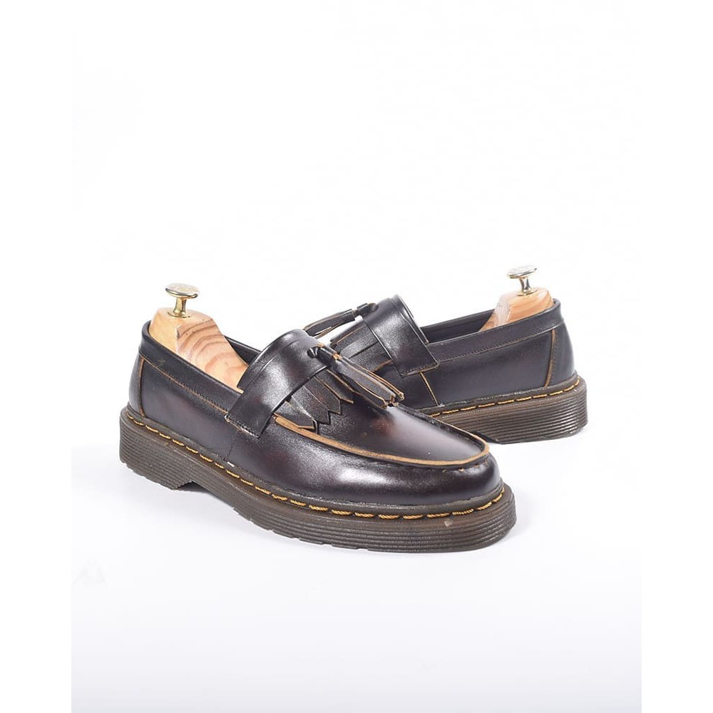 SEPATU KULIT AZCOST FOOTWEAR LOAFER BLACK-BURGUNDY ORIGINAL