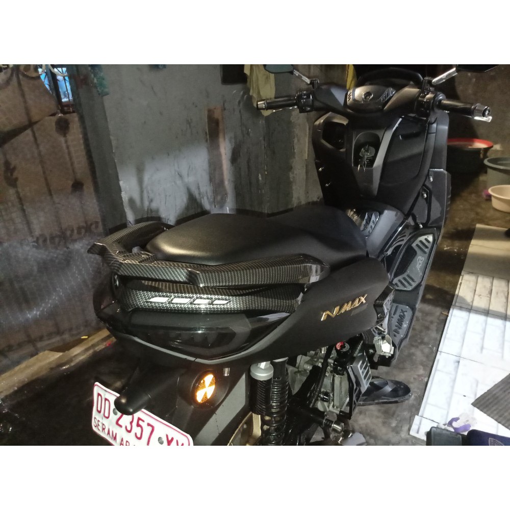 Cover Tutup Behel Atas lampu Aksesoris Variasi Yamaha Nmax N max New 2021 Carbon Karbon NEMO