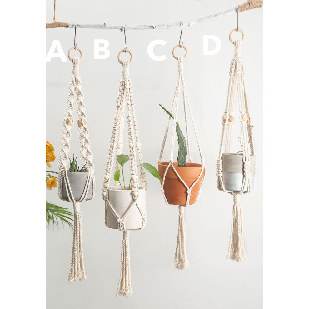 READY STOK) macrame pot gantung/ macrame plant hanger (POT 027)